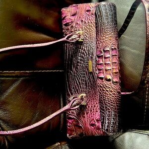Brahmn like new leather purse, multi slight color purple & light purple